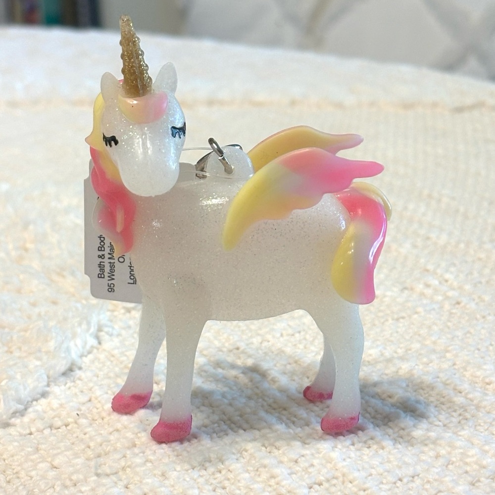 Unicorn Keychain with Pink and Yellow Accents